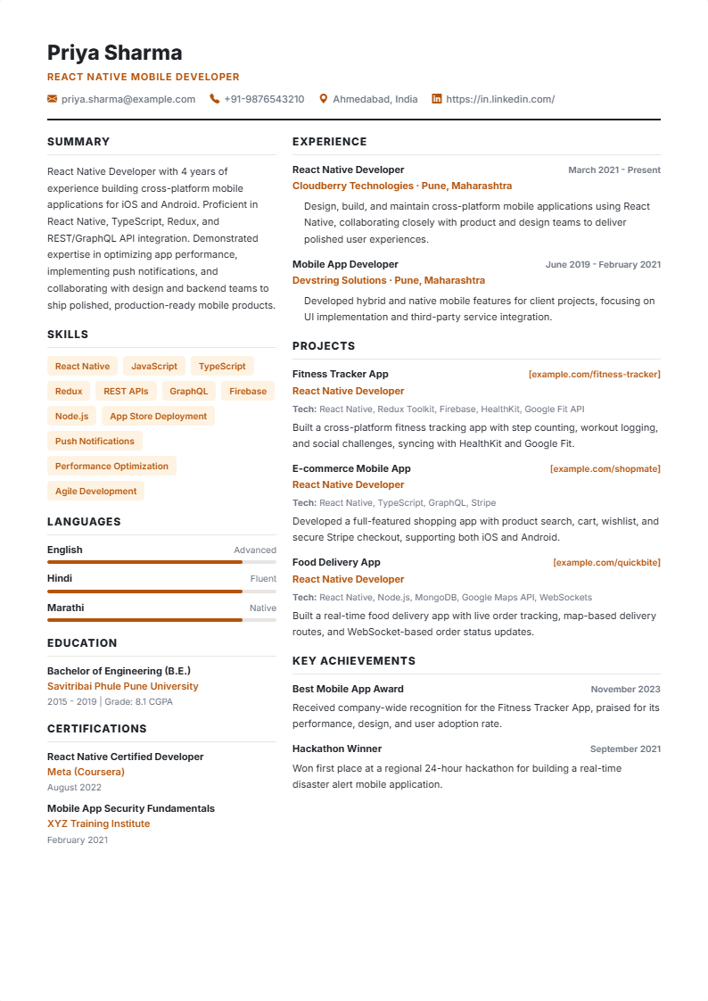 Executive Dark Sidebar resume template preview